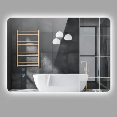 70 x 50 cm Obdélníkový zrcadlo s LED osvětlením Nástěnné zrcadlo do koupelny