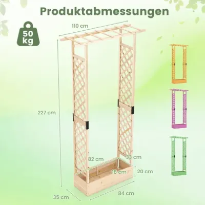 Květinový truhlík s mřížkou Květinový truhlík s oporou pro popínavé rostliny a závěsným zastřešením Ochrana před zraky ostatních Příroda