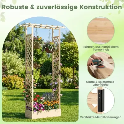 Květinový truhlík s mřížkou Květinový truhlík s oporou pro popínavé rostliny a závěsným zastřešením Ochrana před zraky ostatních Příroda