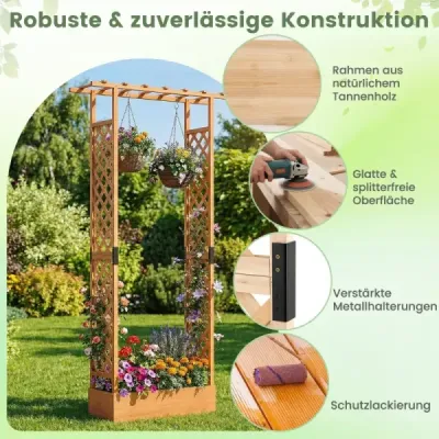 Květinový truhlík s mřížkou Květinový truhlík s oporou pro popínavé rostliny a závěsnou střechou Ochrana před zraky Orange