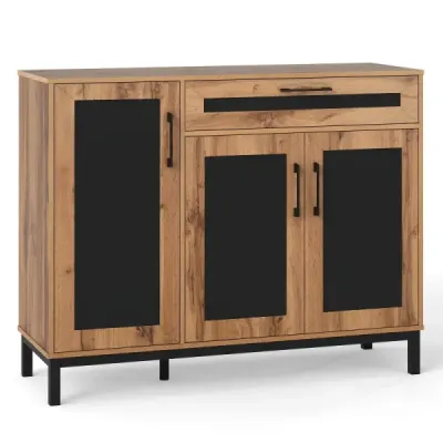 120 cm bufetová skříň Sideboard přídavná skříň dřevěná velká venkovská skříň úložná skříň přírodní