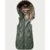 Lehká dámská vesta se zlatým zipem MODA8586 khaki