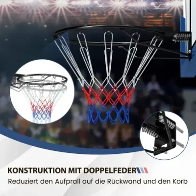 Ø45cm vnitřní basketbalový koš s kruhem a sítí Mini basketbalový koš pro montáž na zeď černý