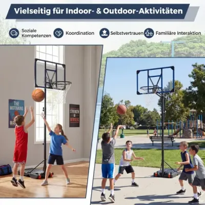 Výškově nastavitelný basketbalový stojan Venkovní basketbalový koš s kolečky a stojanem Basketbalové hřiště