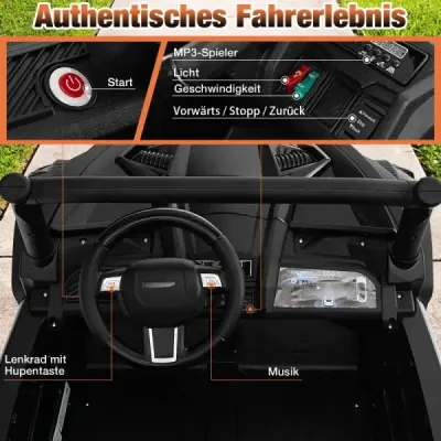 24V dětské elektrické auto s dálkovým ovládáním, 2místné elektrické dětské auto, elektrické vozidlo, černé