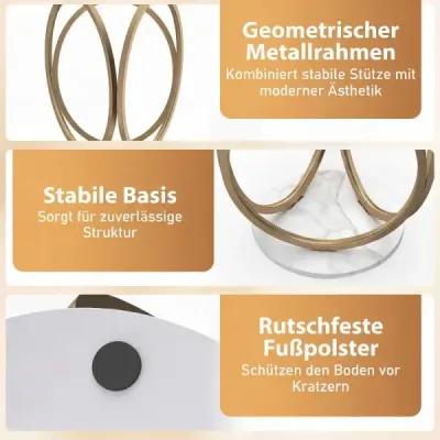 Minimalistický skleněný stůl s geometrickým zlatým kovovým rámem Moderní konferenční stolek