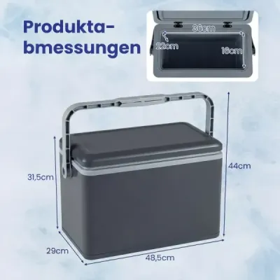 Přenosná chladicí box s pevnou skořápkou 12 l izolovaný chladicí box s pohodlným držadlem, nepropustný mrazák, tmavě šedý