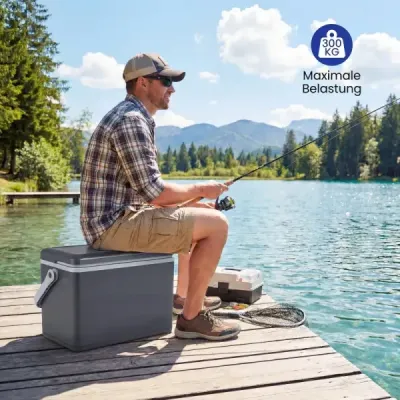 Přenosná chladicí box s pevnou skořápkou 12 l izolovaný chladicí box s pohodlným držadlem, nepropustný mrazák, tmavě šedý
