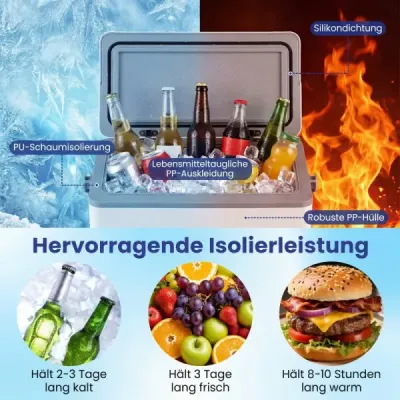 Přenosná chladicí box s tvrdým pláštěm 12 l izolovaný chladicí box s pohodlným držadlem, nepropustný mrazák, bílý