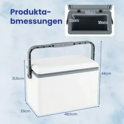 Přenosná chladicí box s tvrdým pláštěm 12 l izolovaný chladicí box s pohodlným držadlem, nepropustný mrazák, bílý