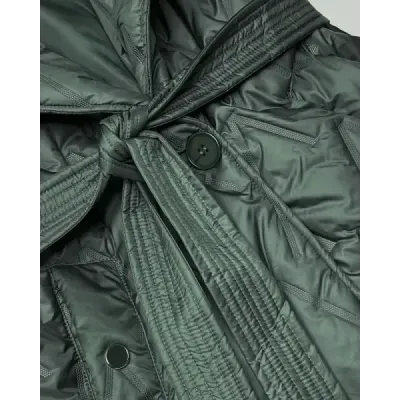 Dámská prošívaná vesta s páskem MODA8603 khaki