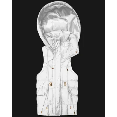 Krásná dámská vesta s kapucí MODA8600 bílá