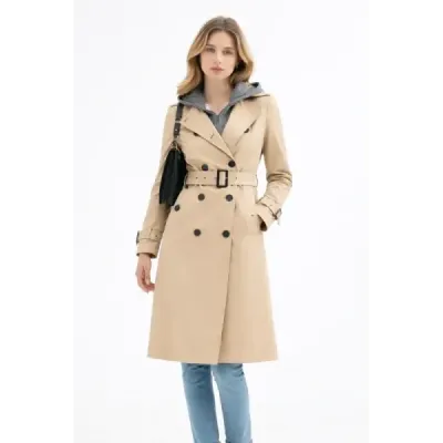 Dámský trench kabát MODA2252 tmavě béžový