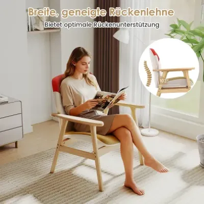 Moderní křeslo s dřevěnou konstrukcí a sedákem – lounge křeslo, čalouněné křeslo, relaxační křeslo, barevné