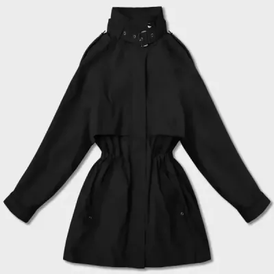 Dámská tenká bunda s límcem typu větrovka MODA6302 černá