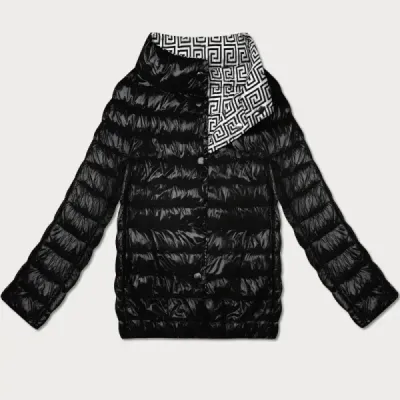 Lehce zateplená oboustranná bunda po boky MODA7213 černá