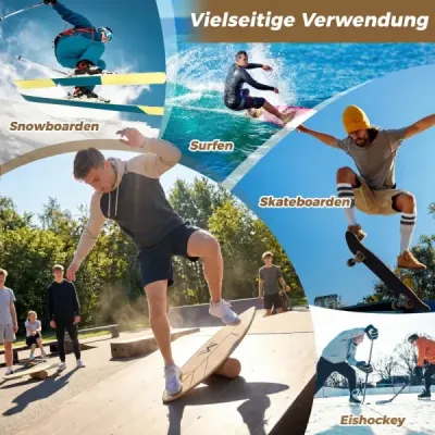 Dřevěná balanční deska se stabilizovaným korkovým válečkem a 11vrstvým přírodním březovým dřevem