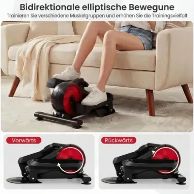 Eliptický trenažér s nastavitelným magnetickým odporem a tichým chodem, LCD displej, černý