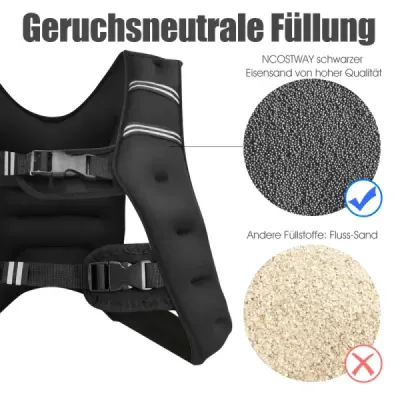 8kg zátěžová vesta, tréninková vesta s reflexními pruhy a nastavitelným popruhem, fitness vesta