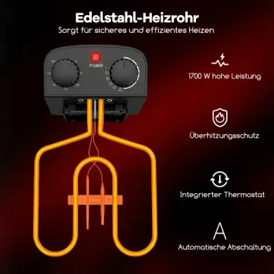 Fritéza 1700 W, elektrická fritéza 5 l, fritovací hrnec s 1 velkým a 2 malými košíky, černá