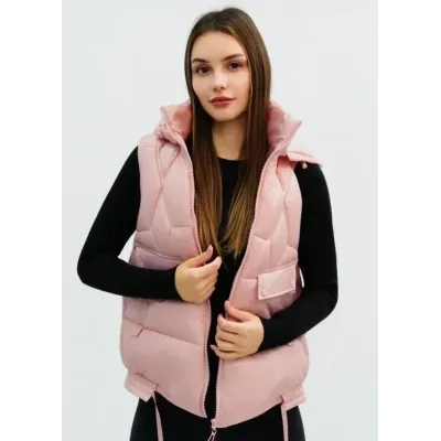 Dámská jarní vesta MODA8258 bledě růžové