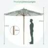 Slunečník o průměru 270 cm s nastavitelným sklonem 30° a odvětrávanou špičkou, zelený