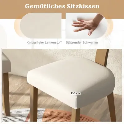 Jídelní židle, kuchyňská židle s ratanovým opěradlem, čalouněným sedákem a dřevěnými nohami, béžová