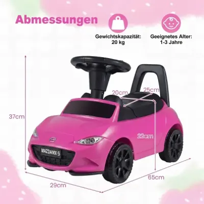 Dětské odrážedlo se světlem, ochranou proti převrácení a úložným prostorem pod sedadlem. Růžová odrážedla pro děti.
