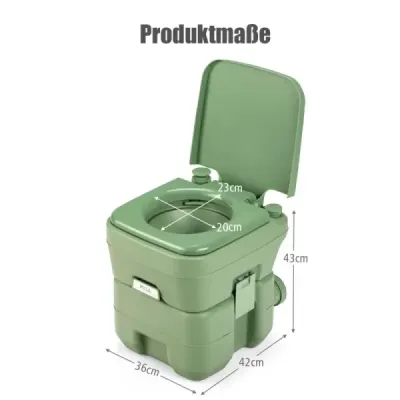 Camping WC Cestovní toaleta Mobilní toaleta WC Přenosná venkovní toaleta 20 L-šedá