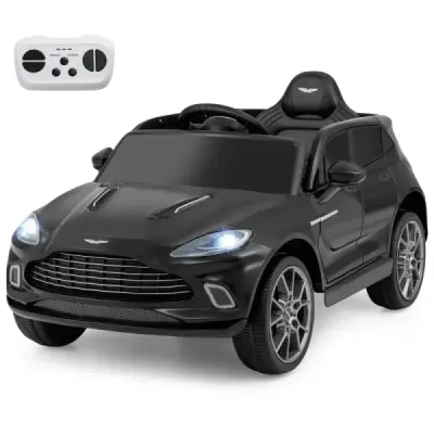 Elektrické dětské auto s licencí Aston Martin s klaksonem, hudbou a LED světly, černé