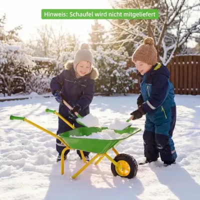 Dětský trakař s plastovými terénními pneumatikami pro vnitřní i venkovní použití, pro chlapce a dívky od 3 let, zelený