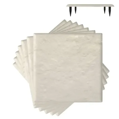 39,5 x 39,5 cm, dlaždice s kolíky, sada 8 kusů, vyrobeno v Itálii, do zahrady, na trávník, na dvůr, bílé