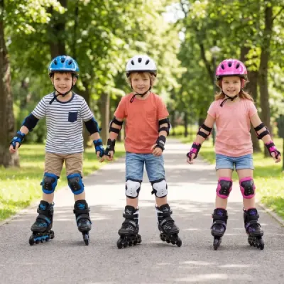 Dětské kolečkové brusle, 4 nastavitelné velikosti, inline brusle se svítícími kolečky, velikost S (EU 27-31)