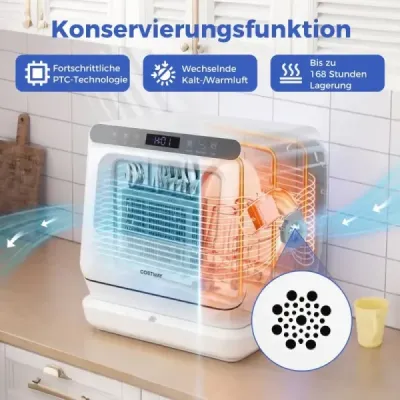 Stolní myčka nádobí s nádrží na vodu 8,25 l, 6 programů, bílá