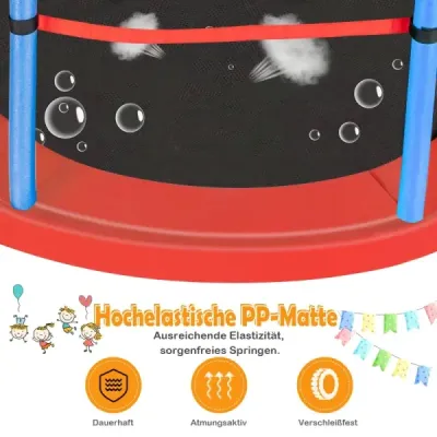 Zahradní trampolína Ø165 cm s ochrannou sítí, nosnost trampolíny až 135 kg, modrá