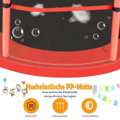 Zahradní trampolína Ø165 cm s ochrannou sítí, nosnost trampolíny až 135 kg, červená