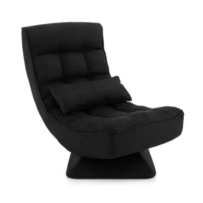HV10469BK  360° otočná židle s opěradlem a bederním polštářem Židle Lazy Sofa Black SKLADEM
