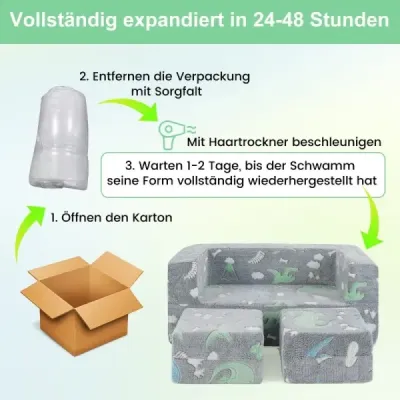 HV10576GD   Modulární dětská pohovka svítící ve tmě na hraní Modulární pohovka dinosaurus SKLADEM