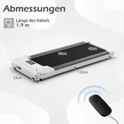 SP38076DE 2 v 1 běžecký pás pod stůl s LED displejem 122 x 53 x 15 cm černý SKLADEM