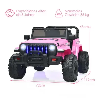 Dětský nákladní automobil Elektrický vůz na baterie se 2 sedadly 114 x 78 x 67 cm Růžová
