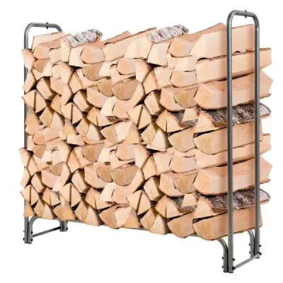 Vnější kovový stojan na palivové dříví s vodotěsným krytem Stojan na palivové dříví 122,5 x 35,5 x 122,5 cm