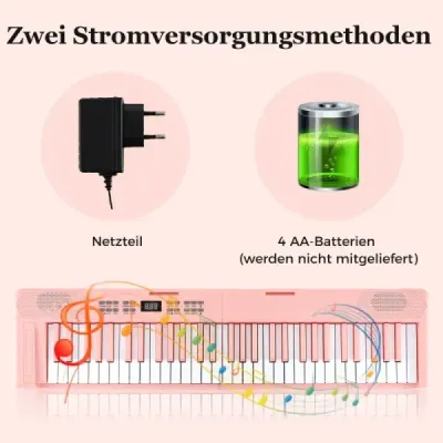 61klávesová skládací klávesová klávesnice plnohodnotná elektronická klávesová klávesnice s funkcí MIDI a Split Růžová