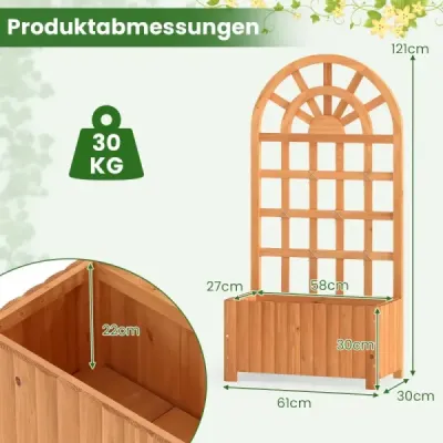 Květináč s mřížkou pro popínavé rostliny, s krytem proti zvědavým pohledům, vyvýšený záhon na terasu, balkon, do zahrady
