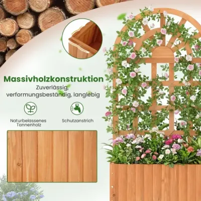 Květináč s mřížkou pro popínavé rostliny, s krytem proti zvědavým pohledům, vyvýšený záhon na terasu, balkon, do zahrady