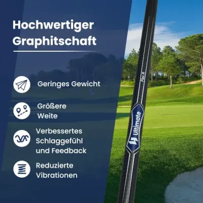 Golfový driver pro muže, 460 cm³, hliníková hůl pro praváky, s krytem hlavy a grafitovou rukojetí