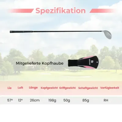 Golfový driver pro ženy, 460 cm³, hliníková hůl pro praváky s krytem hlavy a grafitovou rukojetí