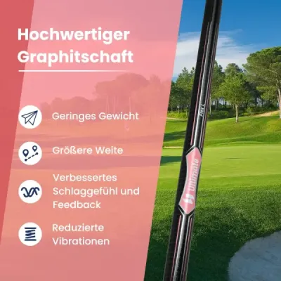 Golfový driver pro ženy, 460 cm³, hliníková hůl pro praváky s krytem hlavy a grafitovou rukojetí