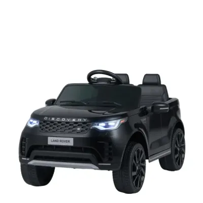 12V dětské elektrické autíčko Land Rover s odpružením, LED světly a hudbou, bezdrátové, pro děti od 3 let, černé