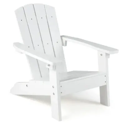 Dětská židle Adirondack z HIPS plastu, ergonomická, sklon 105°, nosnost do 75 kg, pro děti od 3 do 8 let, do zahrady a na balkon, bílá