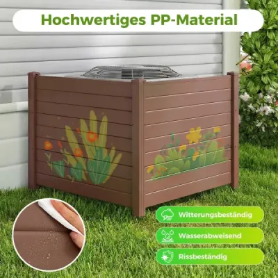 Plot na ochranu soukromí, zahradní plot se 2 panely, lamelový plot odolný proti povětrnostním vlivům se 3 sloupky, hnědý